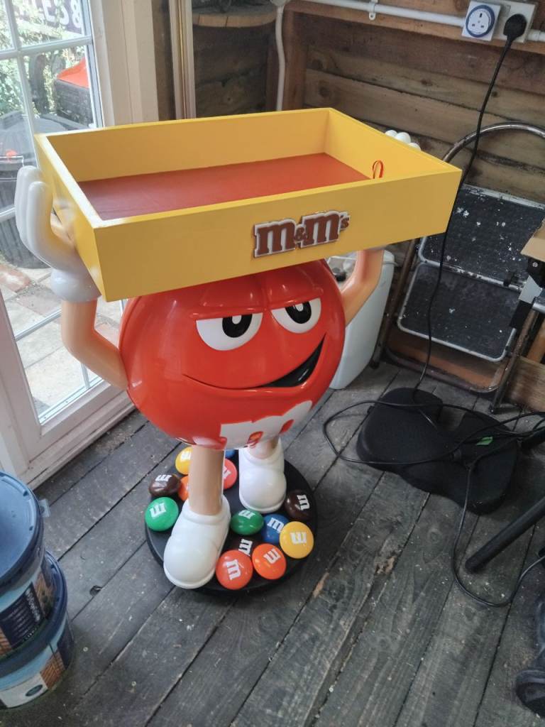 Large 1990s m&m shop display on wheels.