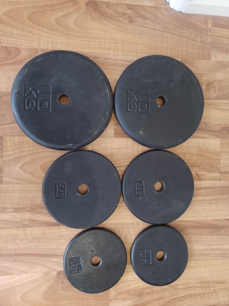 SLIMSLINE CAST IRON WEIGHTS PLATES SET - 1 Inch holes