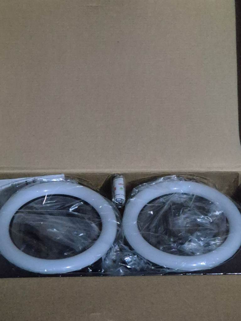 Pair of NEW White LED Ring Lights in Box