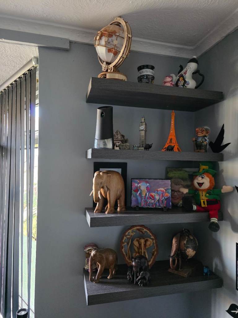 Floating Wall Shelves – Grey, Good Condition