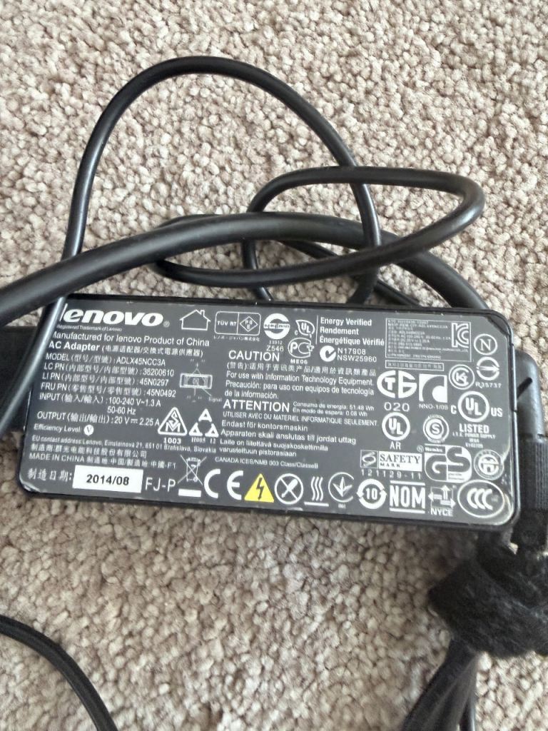Lenovo Laptop Charger ADLX45NCC3A – Good Condition, £25.00 for Sale
