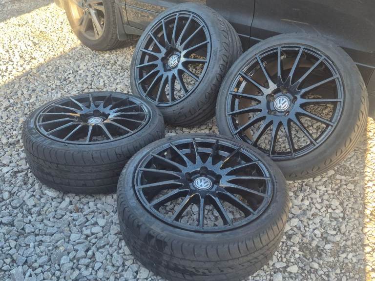 🌟Vw 18 inch Alloy Wheels 5x112 with MATCHING TYRES 7M++ GOLF GTD/GTI/R CADDY AUDI SKODA SCIROCCO 
