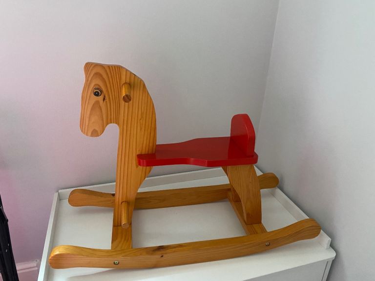 Baby wooden rocking horse