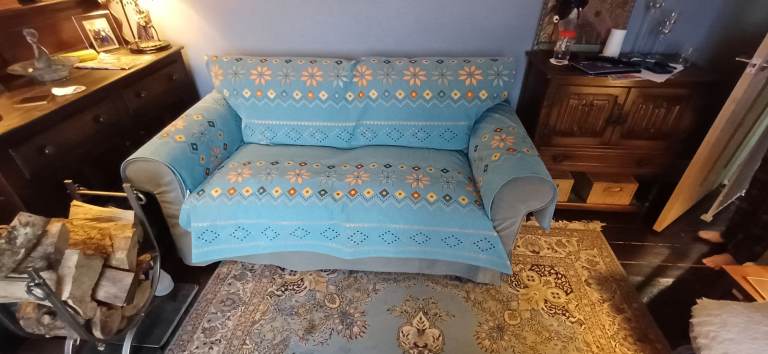 Throw/Protector for 2 seater sofa in 4 separate pieces