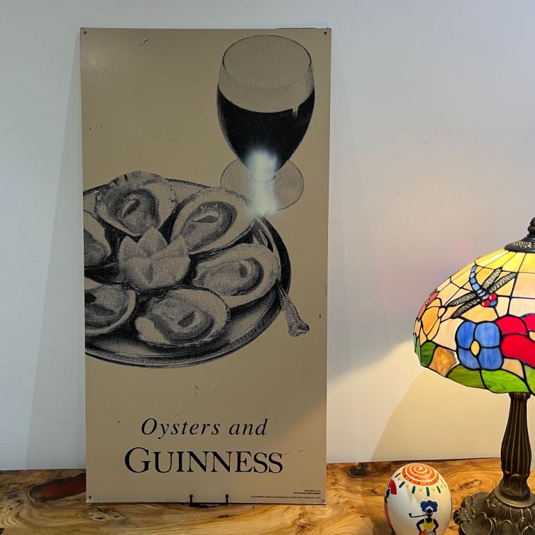 Oysters and Guinness Metal Wall Sign (Large 20” x 39”) – Pub / Home Bar Decor