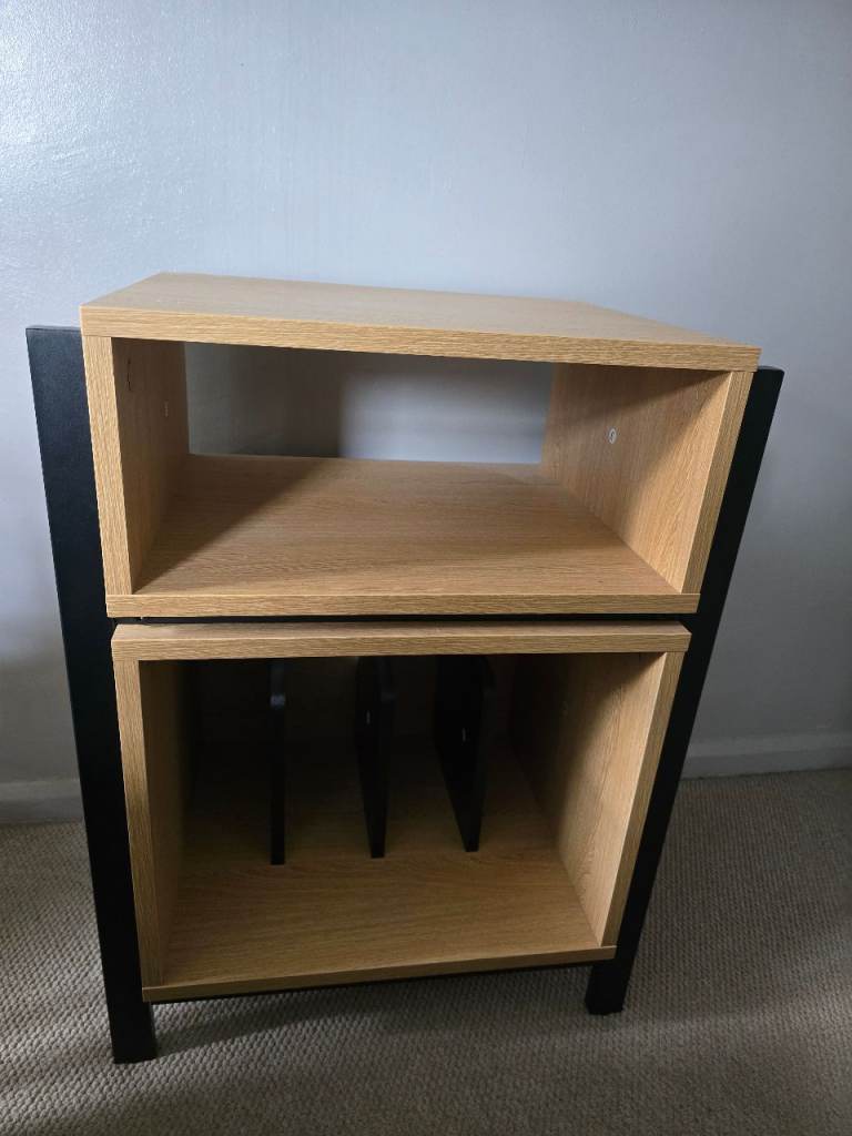 Wooden Storage Unit with Black Frame – Good Condition