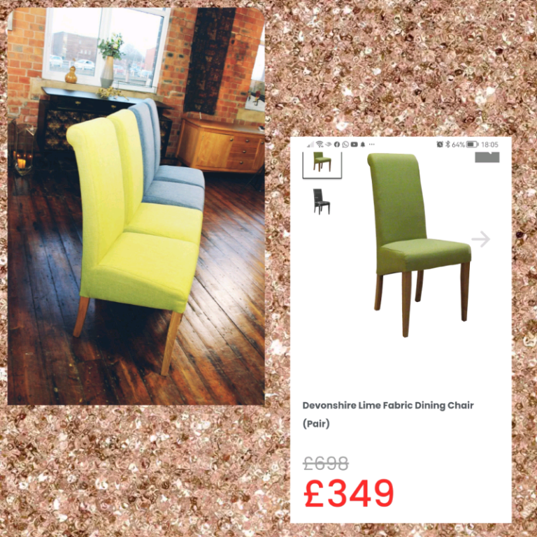 Devonshire Lime & Denim Dining Chairs - RRP £349 for pair