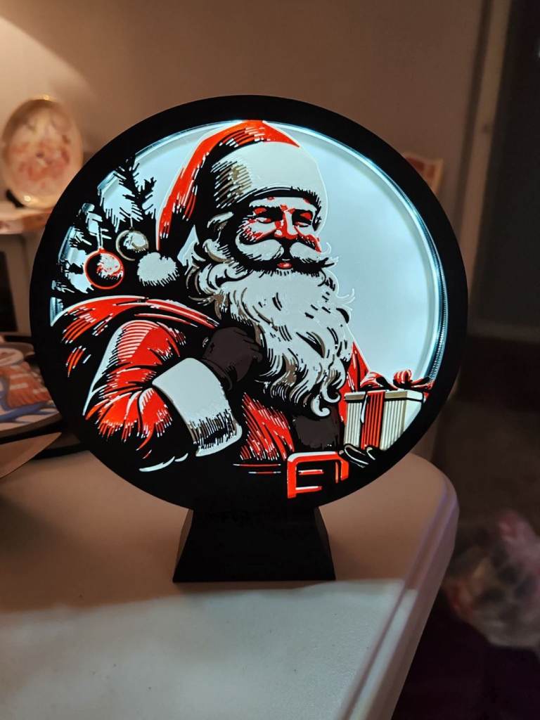 Santa Christmas light 3D Printed 