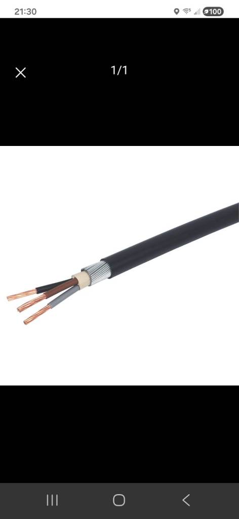 10mm swa 3 core 10/11m armoured underground cable