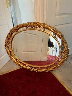 Large Oval Gold Framed Mirror – Excellent 