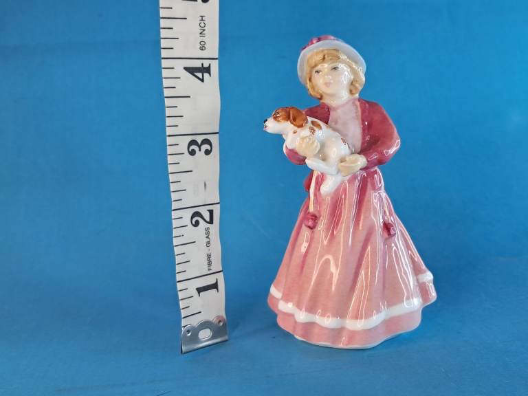 Royal Doulton My First Figurine.Bone China Girl with Pup c1993. England.