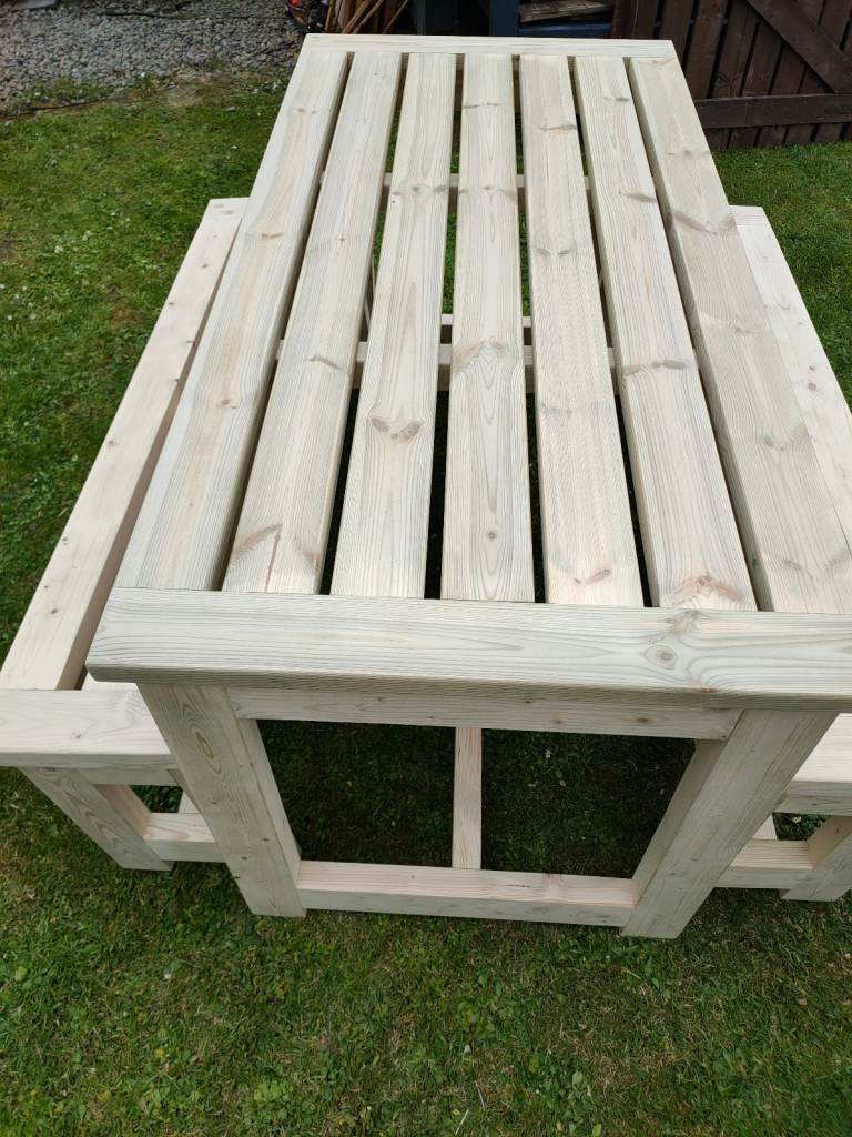 Garden table and bench set