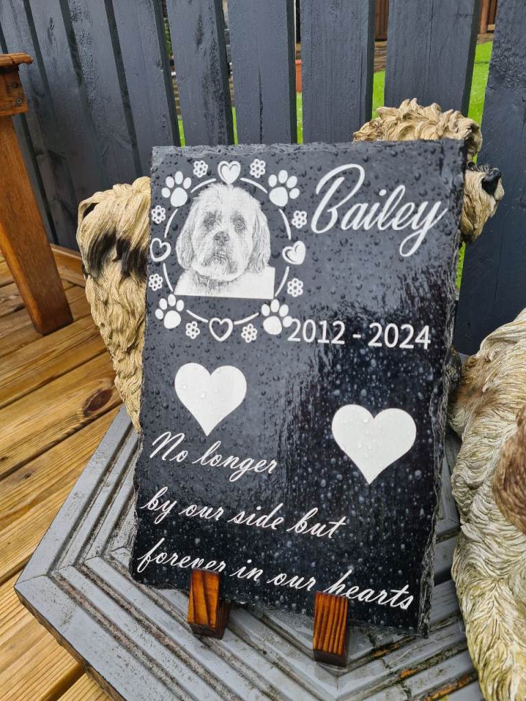Laser Engraved pet memorial plaques