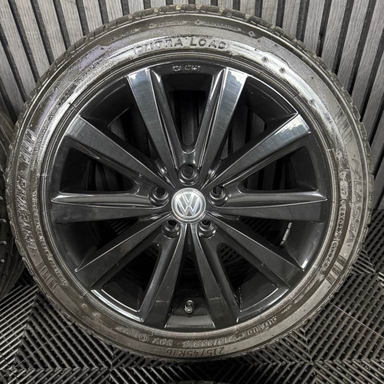 16" GENUINE VW POLO 6R MK5 BLACK SYENIT ALLOY WHEELS ALLOYS TYRES