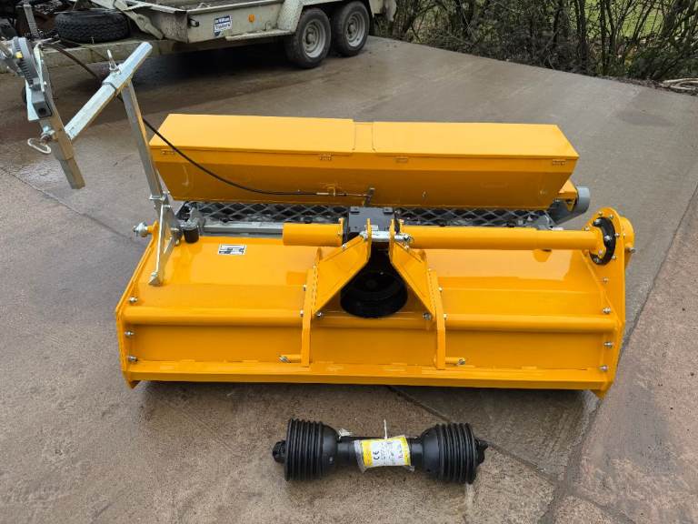 RAPTOR X Stone Burier 165 cm wide with Grass Seeder box for compact tractor Brand New
