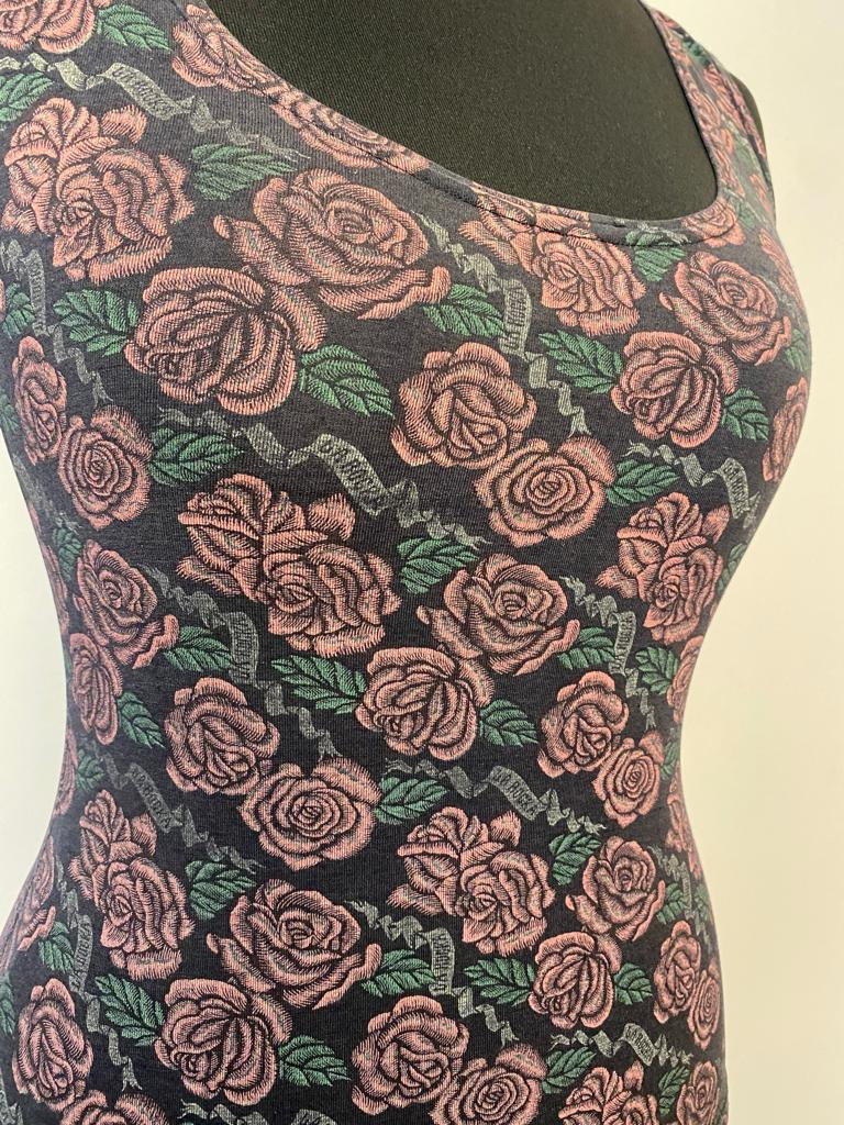 JOHNSON’S (LONDON) La Rocka Roses Singlet c1983