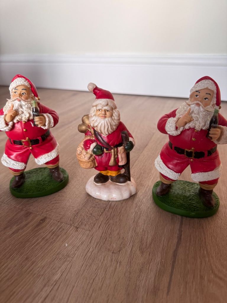 Three Coca-Cola Santa Figurines – Good Condition