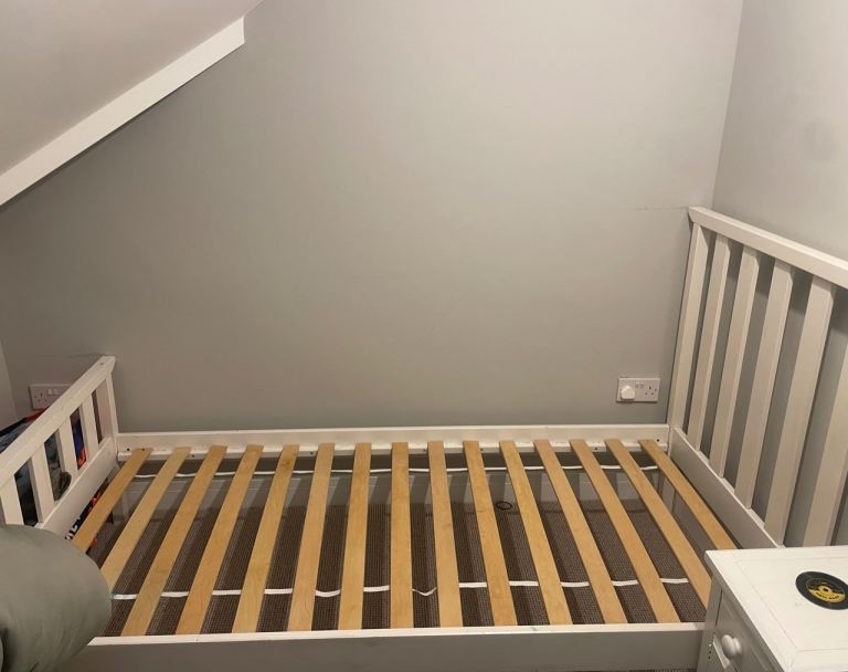 White single bed frame 