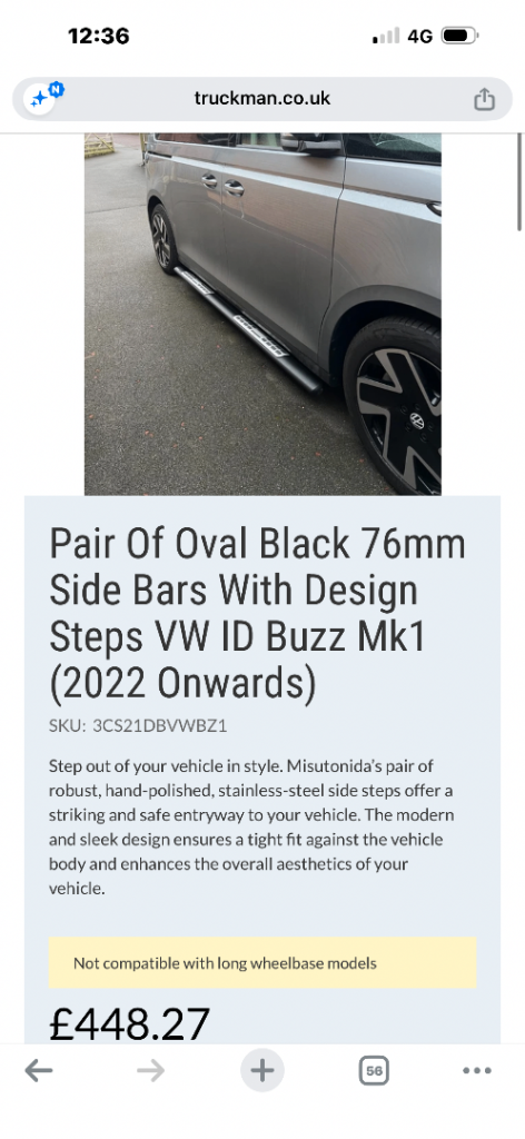 Vw buzz side steps 