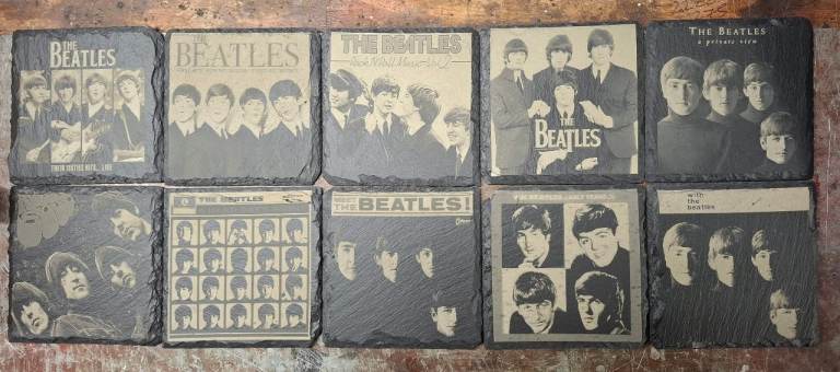 beatles slate coasters