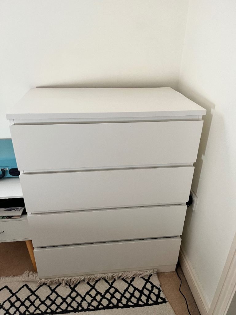 Malm Ikea chest of 4 drawers - white. 2 available 