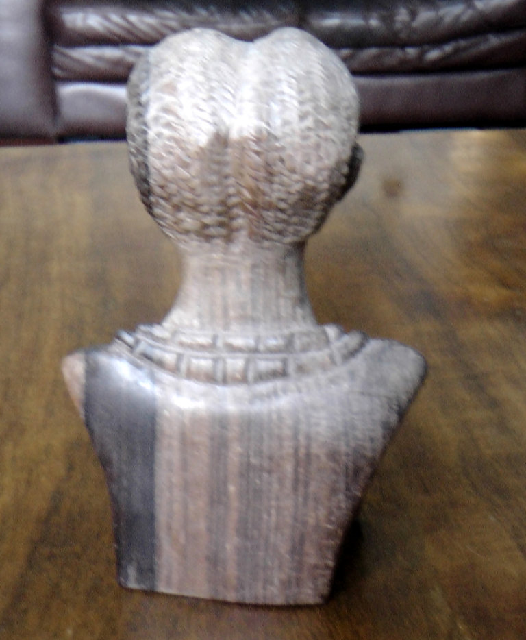 3 Vintage African Solid Hardwood Figure Busts - 2 Male (16cm) & 1 Female (18cm)