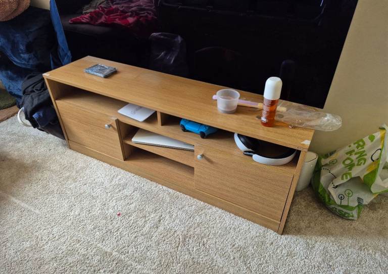 Wooden TV Unit / Media Cabinet – Good Condition