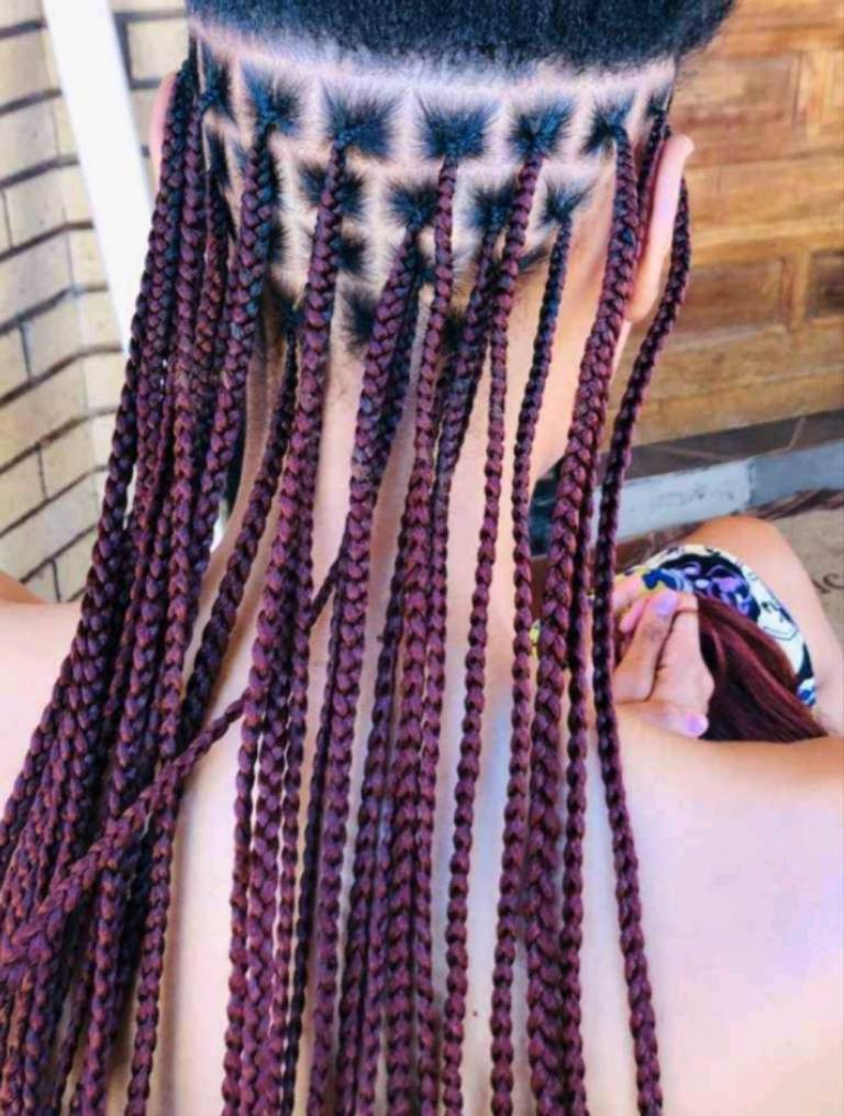 North London knotless braids, goddess & faux logs