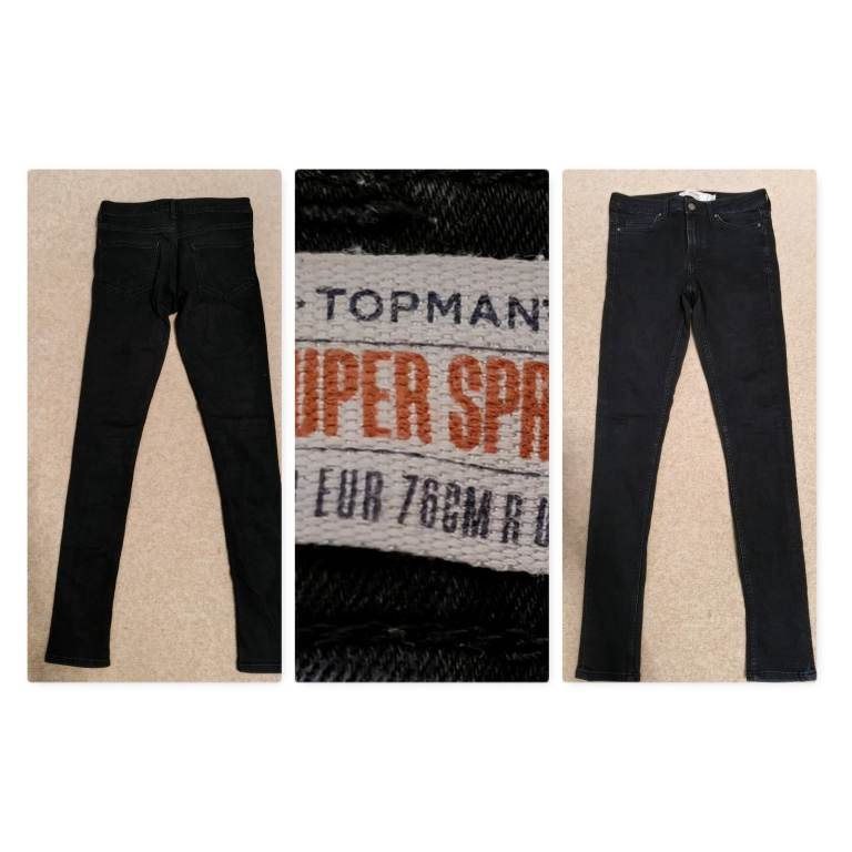 Men's TOPMAN super spray fit black jeans W30/LR £5