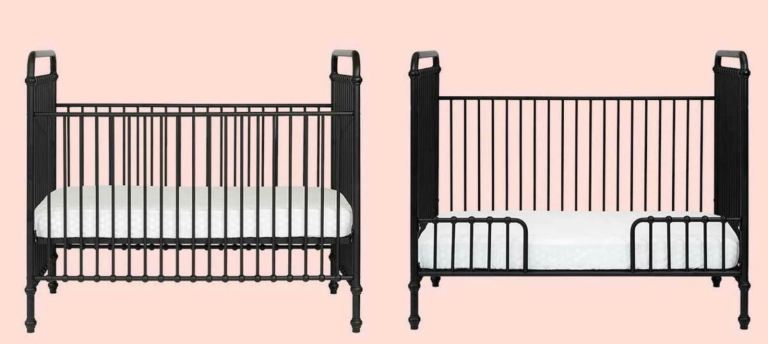 Black metal convertible cot in great condition