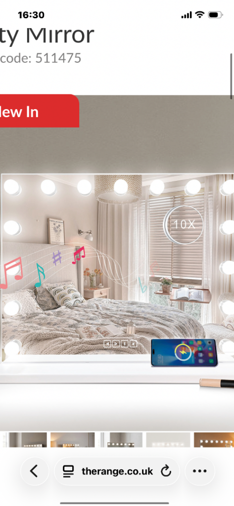Hollywood vanity music mirror 