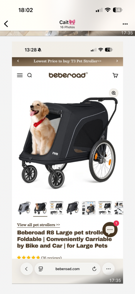 Dog pushchair 3 wheel BNIB