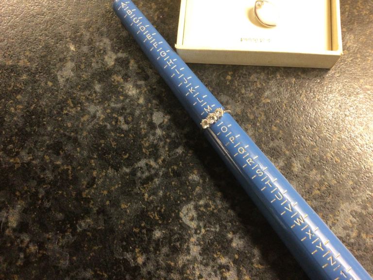 18ct White Gold 1carat Diamond Trilogy ring. Size M/N  coll/del only 