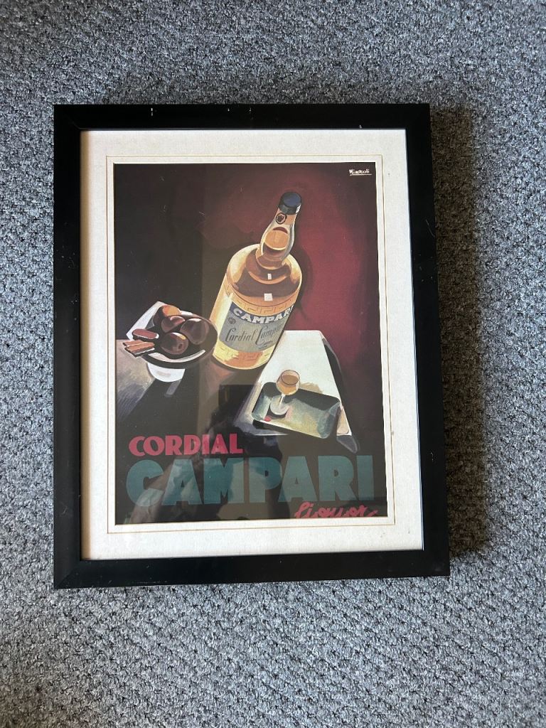 Cordial Campari Framed Print - Vintage Style Art