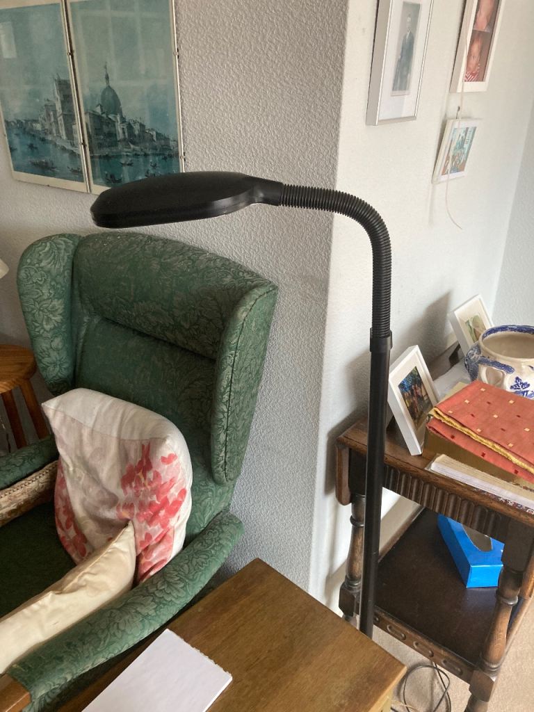 Floor standing reading light.