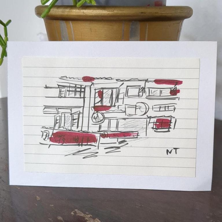 Original hand-drawn art 'Boat At Night's #handdrawnart   