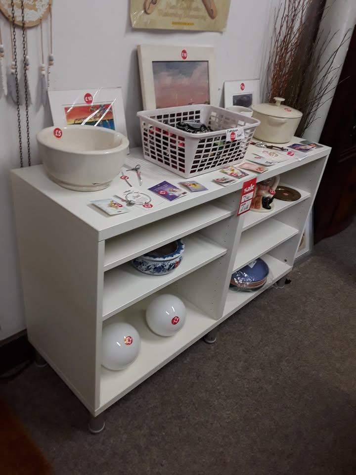 White open-fronted unit Copley Mill Low Cost Moves 2nd Hand Furniture STALYBRIDGE SK15 3DN