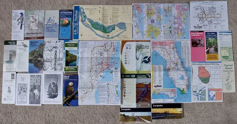 28 maps, guides & leaflets to tourist sites & nature reserves in Florida