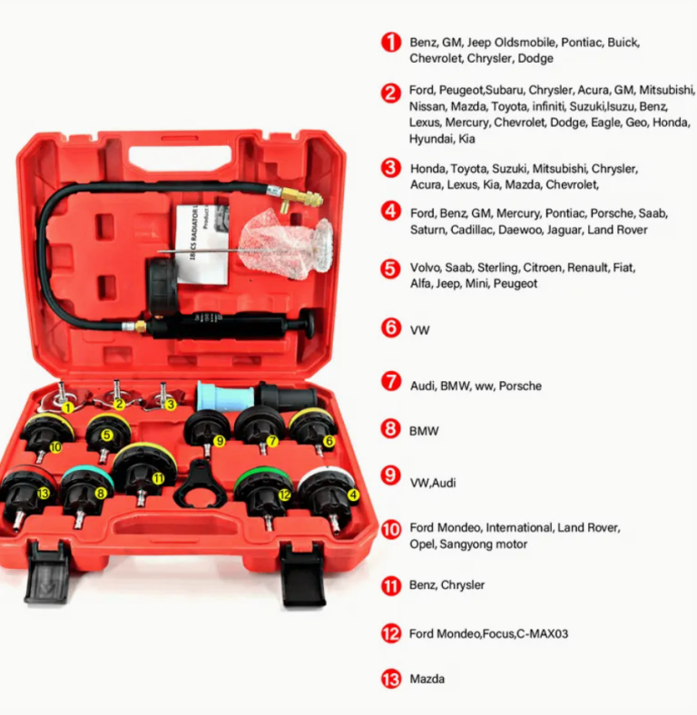18pcs Car Radiator Pressure Tester Set