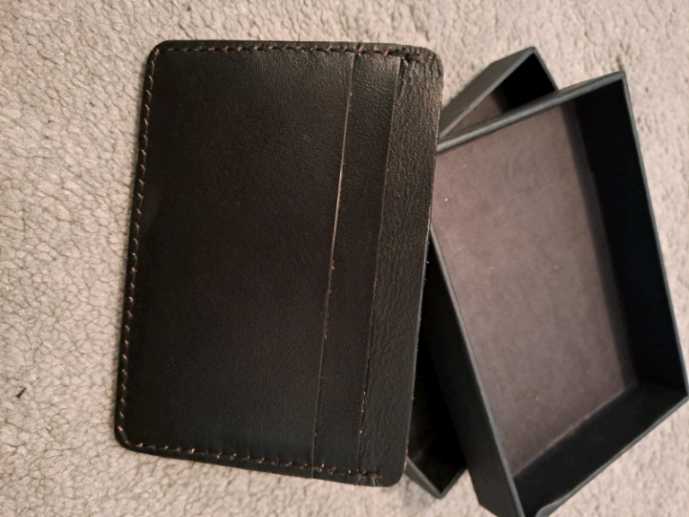 Black leather card wallet