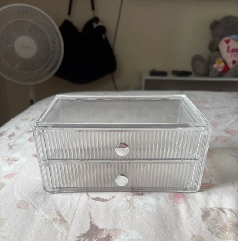 New Clear Acrylic Jewellery Box with Two Drawers for Storage