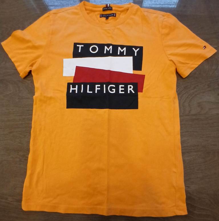 Tommy Hilfiger Orange T-Shirt - Good Condition
