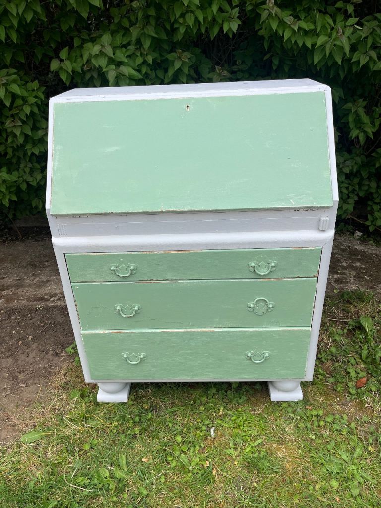 1930s Vintage painted 3 Drawer Bureau