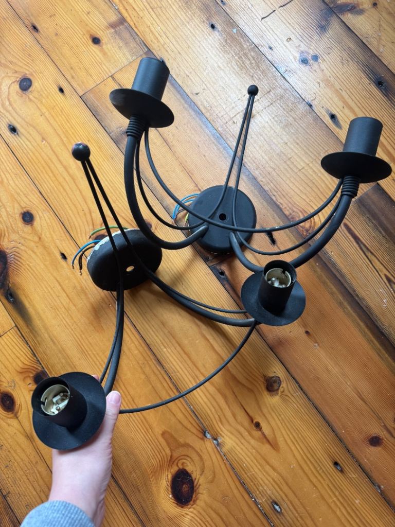 Black Metal Wall Lights - Set of Two