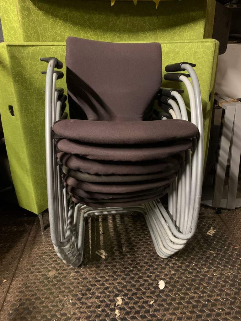 Orangebox cantilever stacking chairs with minor scuffs on back (8 available)