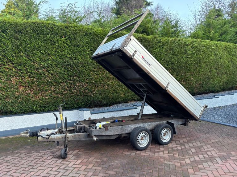 Erde 3.5T Electric Tipper Flatbed Lightweight Trailer 10x5.4 Ramps 3500KG Tipping