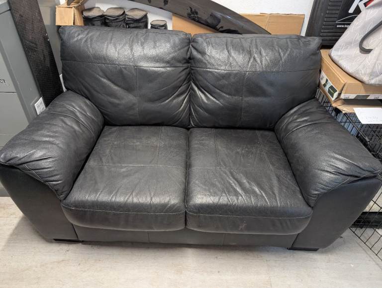 FREE Black Leather Sofa