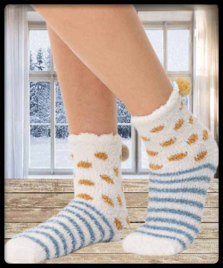  🇬🇧BNIP 5 Pairs Fluffy Slipper Socks -One size  Fits3-7 Uk 🇬🇧