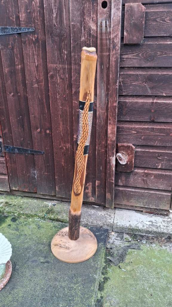 Didgeridoo Teak Wood Painted with Bee wax mouth piece