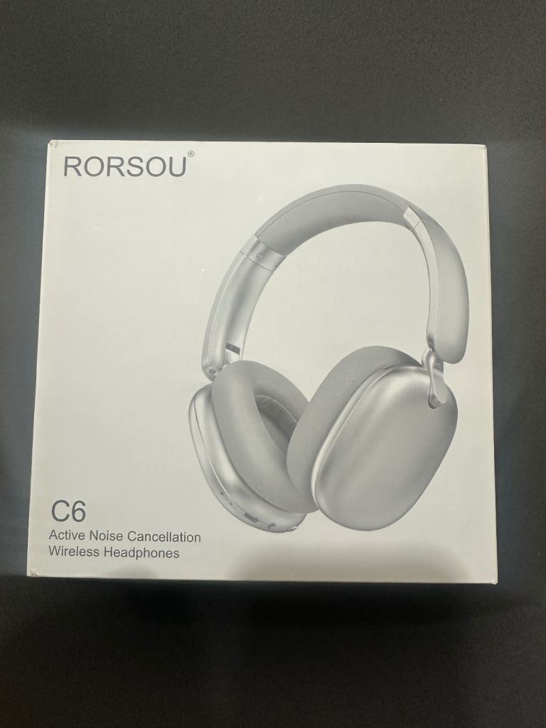 RORSOU C6 Wireless Headphones – Silver, Brand New
